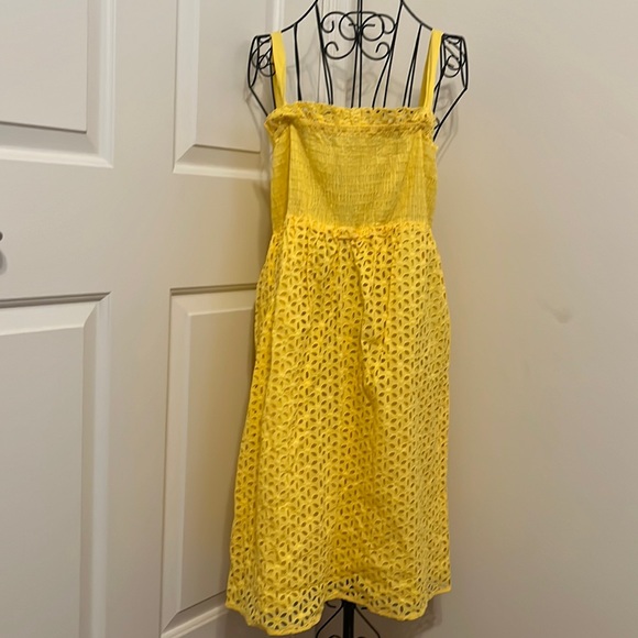 Victoria's Secret Dresses & Skirts - New Victoria’s Secret Moda International Yellow Eyelet Smocked Dress Cruise M